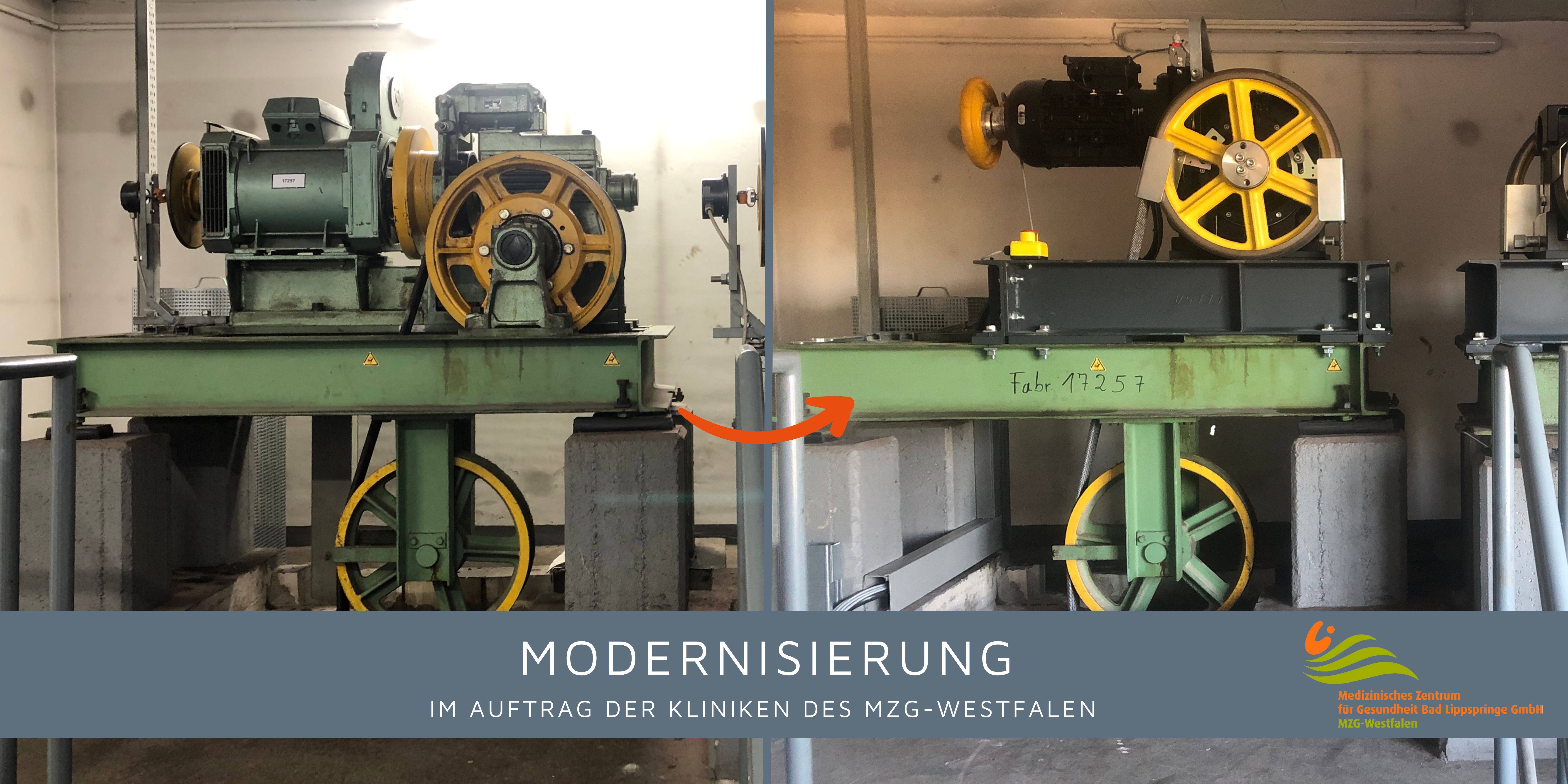 Modernisierung der Aufzugsanlagen in den Kliniken des MZG-Westfalen in Bad Lippspringe – Erster erfolgreicher Abschluss innerhalb weniger Monate